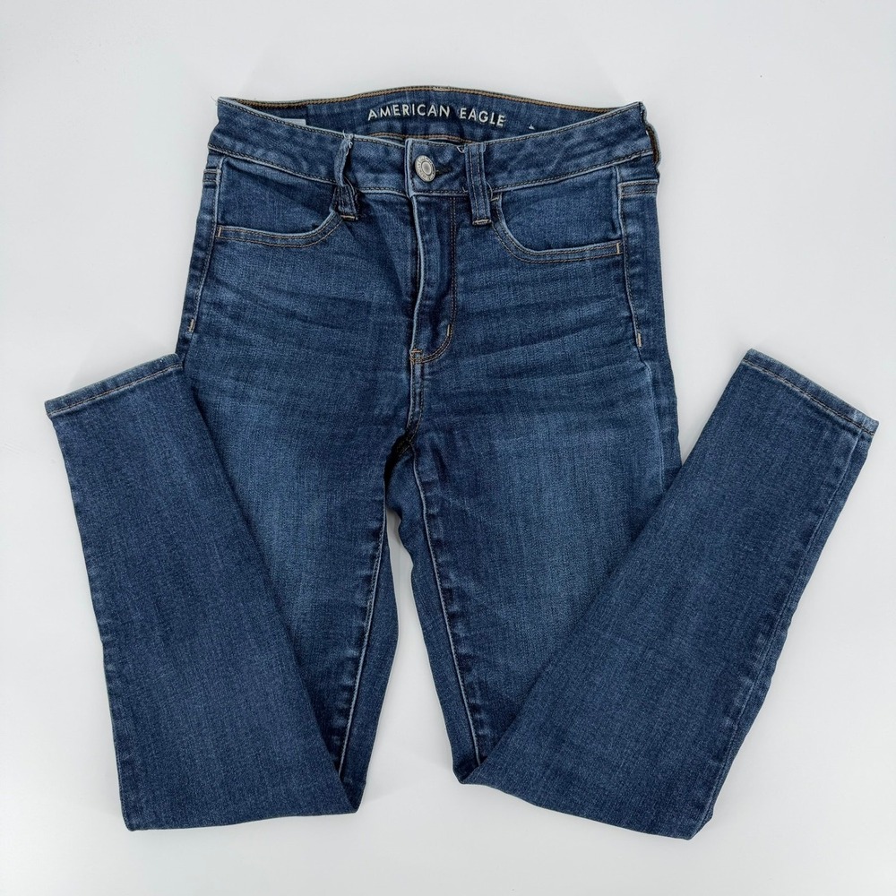 American Eagle Jeans Skinny Next Level Stretch Modern Women Size 4 Short Blue